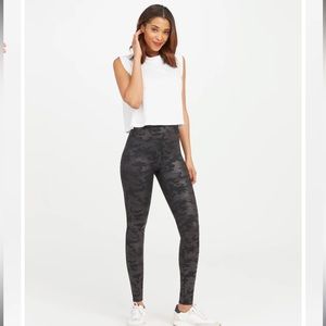 Spanx Faux Leather Camo Leggings